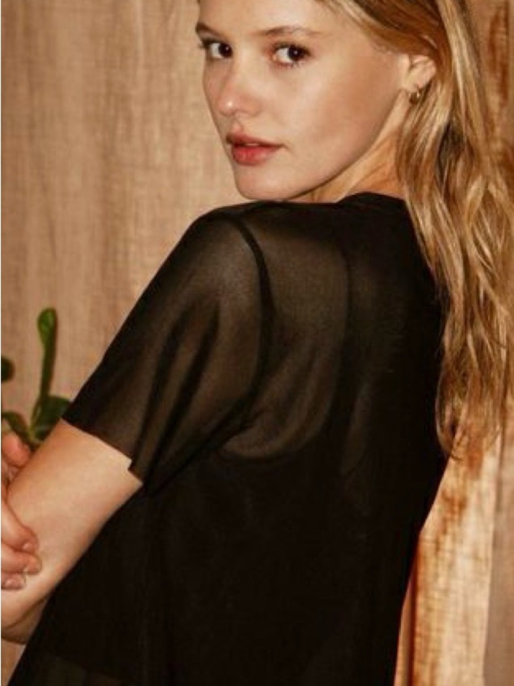 Wilfred Free Black Pontes Sheer Short-Sleeve Mini Dress, XS - Picture 4 of 11